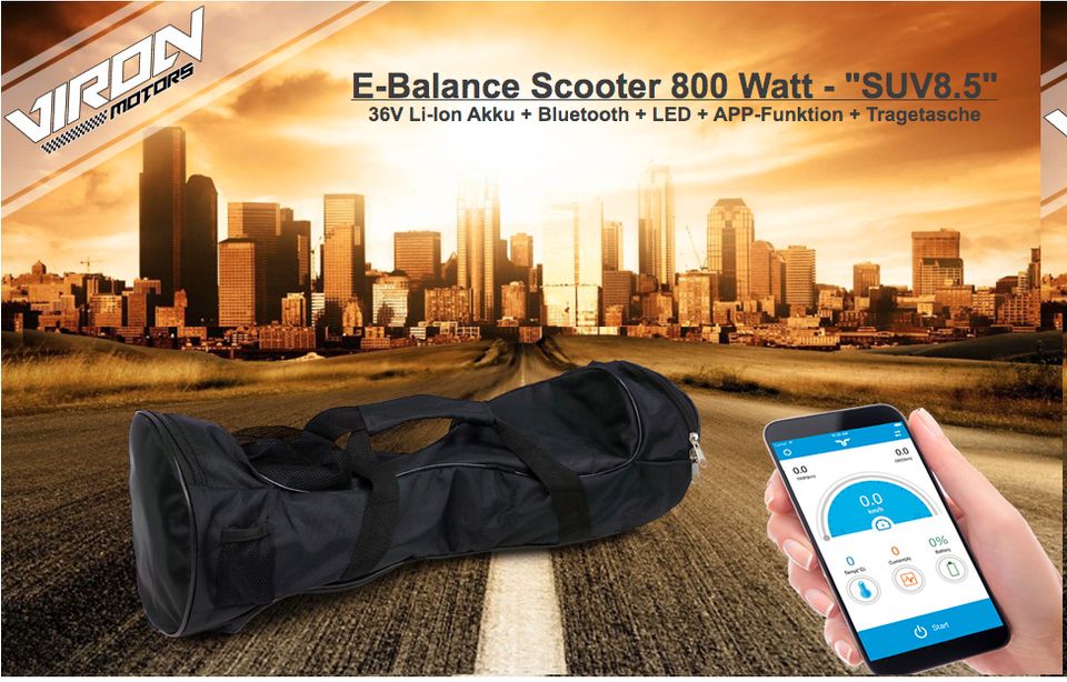 E-Balance Scooter Hoverboard 800W - SUV 8.5 Bluetooth LED APP in Apen