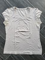 Beige T-Shirt, kurzärmliges Shirt Gr. 42 Brandenburg - Havelaue Vorschau