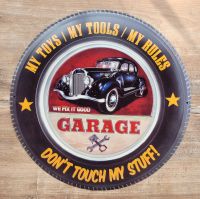 Blechschild Garage My Rules Rund 40cm NEU Niedersachsen - Bissendorf Vorschau