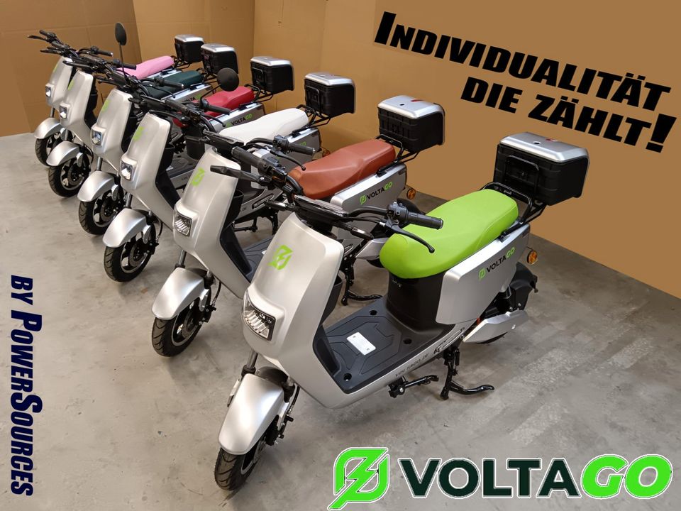 VoltaGo E-Roller / Mofa für 2 Personen NEU 25/45km/h, Home-Charging Li-Wechselakku, bis 195km in Meerbusch