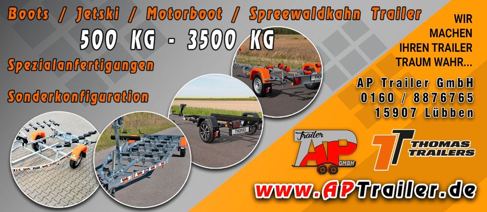 ANGEBOT Spezial Trailer Schlauchboot / Trompetenrollen / LED / Schlauchboottrailer / Thomas Trailers in Lübben