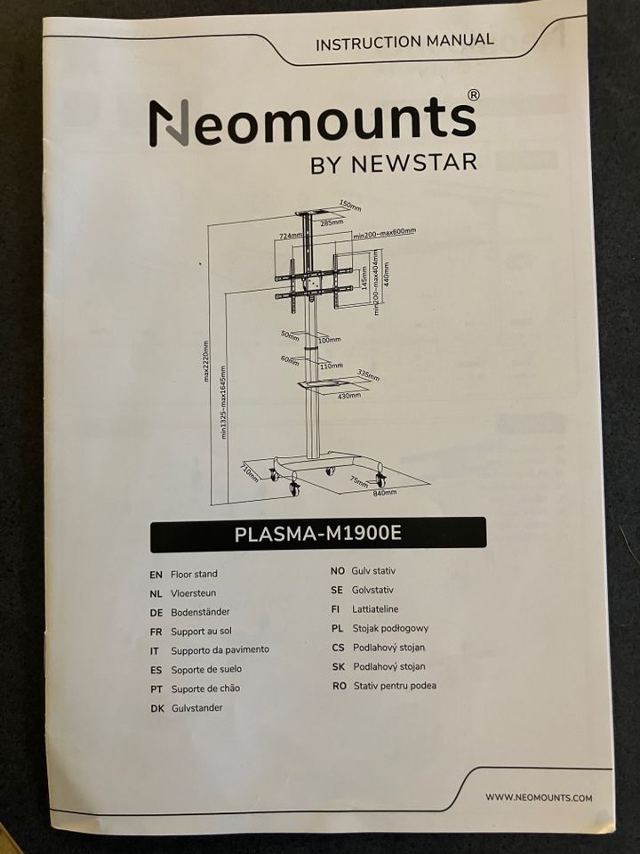 Rollwagen für Flachbildschirm Neomounts by Newstar PLASMA-M1900E in Frankfurt am Main
