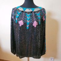 Pailettenbluse Bluse schwarz glänzend Grösse 42/44 Hessen - Nidda Vorschau