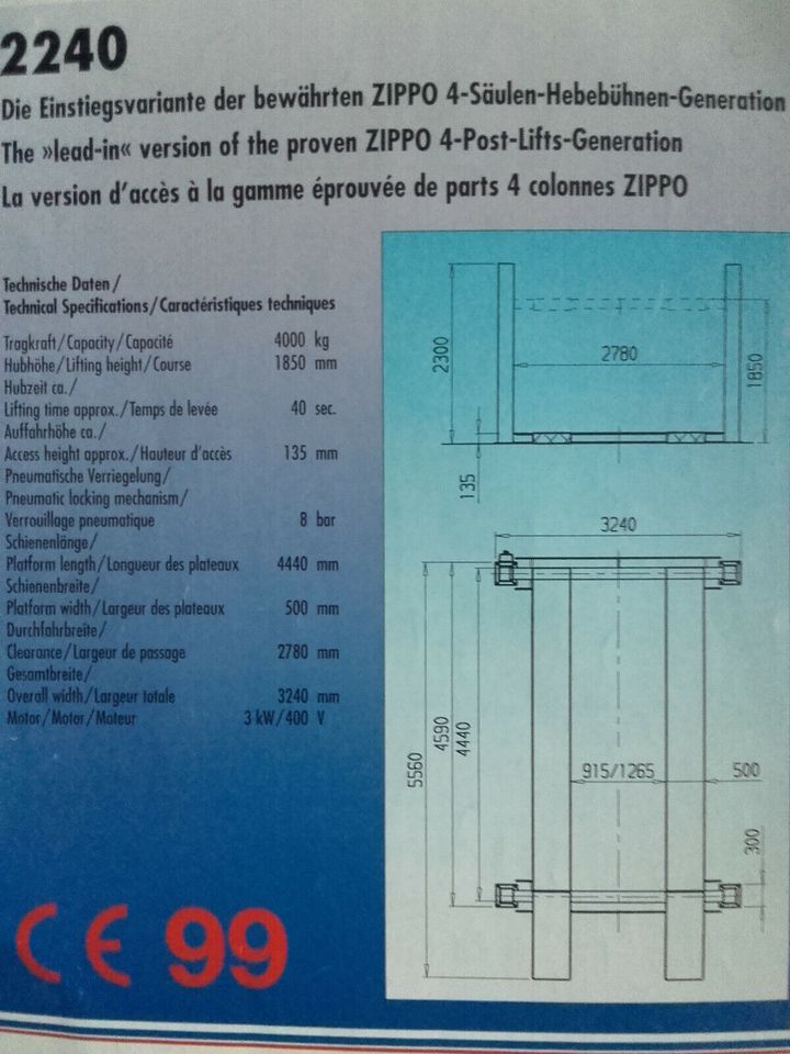 4 Säulen Hebebühne Zippo 2240 in Bayern - Anger | eBay Kleinanzeigen ist  jetzt Kleinanzeigen