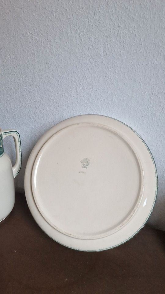 ALTES WASCHSET ROSEN VILLEROY & BOCH WASCHTISCH GESCHMIEDET ANTIK in Altleiningen