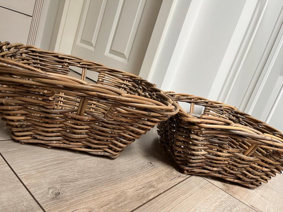 Rattankörbe 2er Set / Ikea - Aufbewahrung Korb Shabby chic in Gadebusch