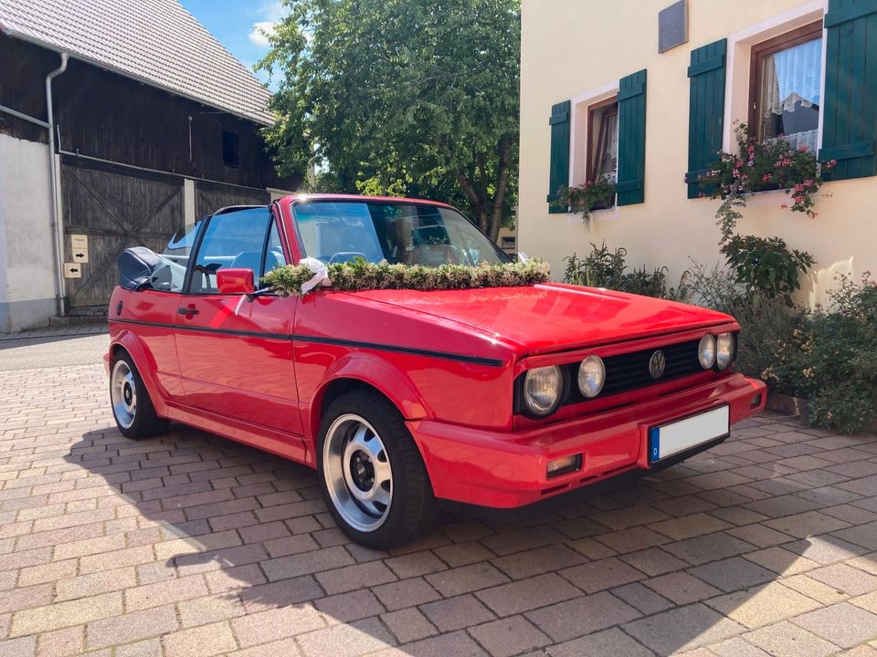 Hochzeitsauto Golf 1 Cabrio Erdbeerkörbchen in Flashrot in Neumarkt i.d.OPf.