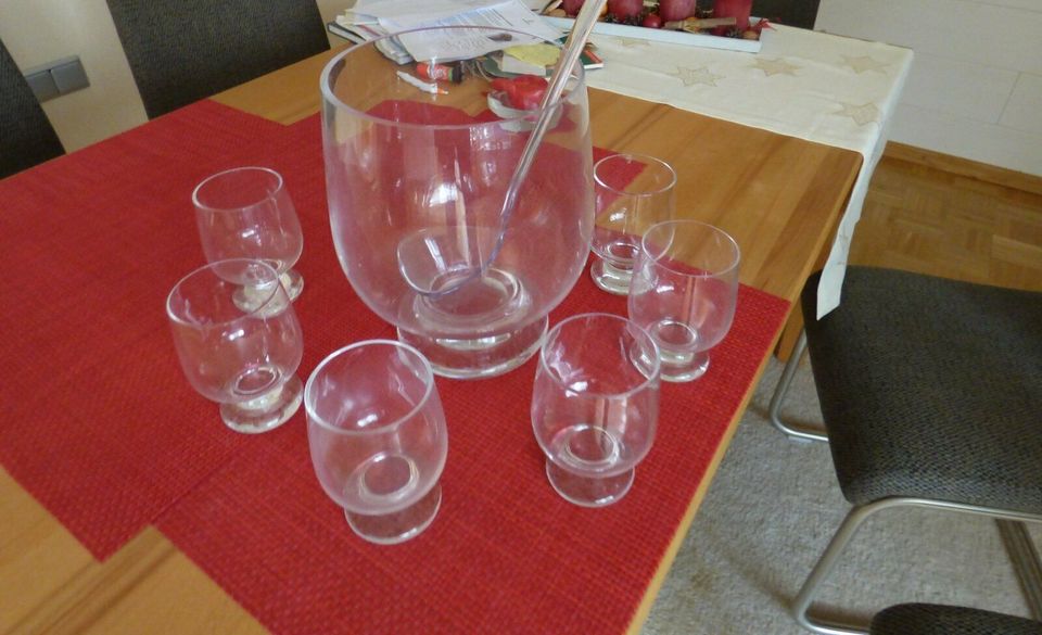 GLAS Bowle Set ,Marke "Eisch" 8 teilig in Schwabach