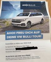 Ahoi VW Bulli Tour Wertgutschein 1000 Euro Schleswig-Holstein - Norddeich (Dithm) Vorschau
