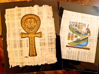 Zwei ALTE, originale Papyrus Bilder*Ägypten*Ankh und Isis Brandenburg - Ferch Vorschau