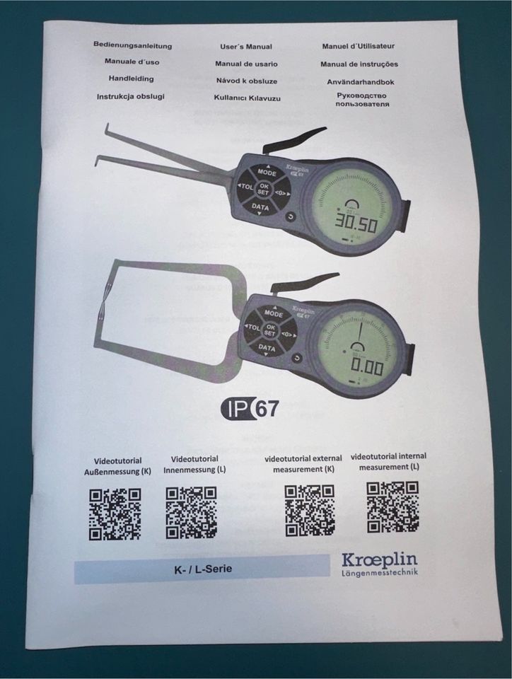 Kröplin Ø 0-20 mm Digital Außen-Schnelltaster Dicken-Meßgerät in Remscheid