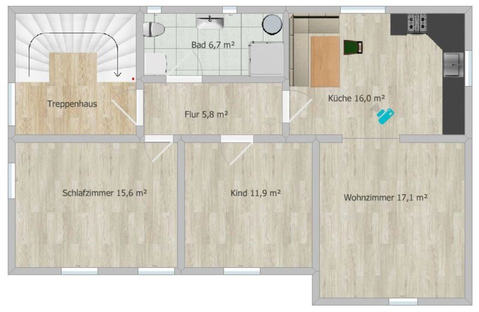 3-Zimmer OG Wohnung neu saniert in Pfaffenhausen in Pfaffenhausen