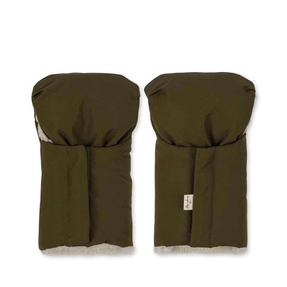 Konges Slojd Noha Handwärmer Kinderwagen Handschuhe Olive grün khaki NEU Stroller Mittens in Centrum