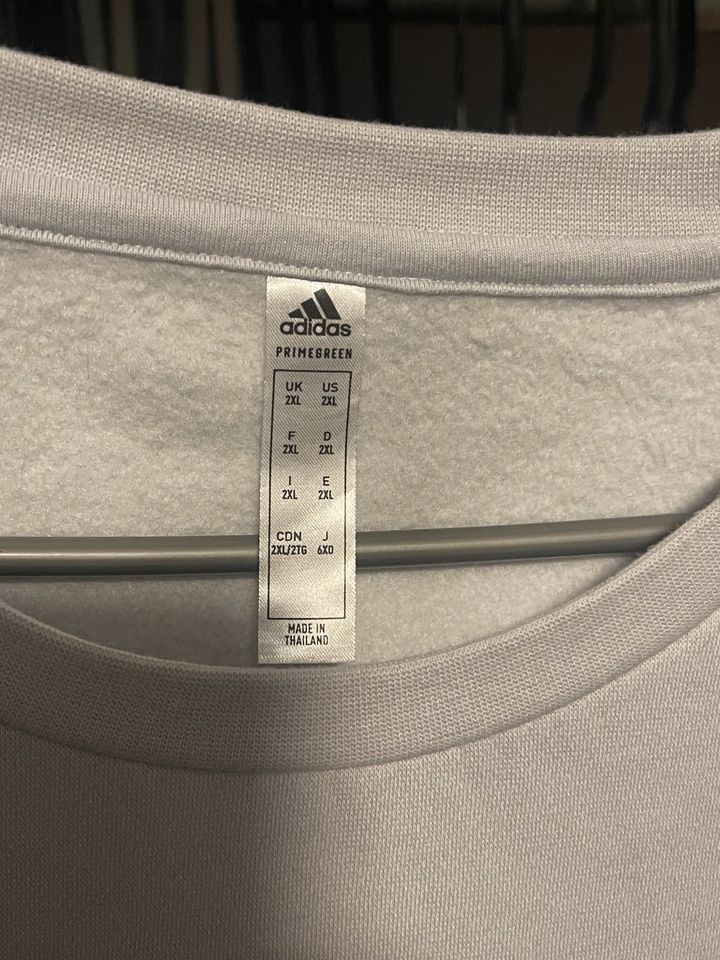 Adidas Pullover / XXL / Grau - Weiß / Pulli Oberteil Jogginganzug in Dorsten
