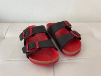 Birkenstock Latschen Hausschuhe 27 (17cm) Leder rot schwarz Nordrhein-Westfalen - Höxter Vorschau