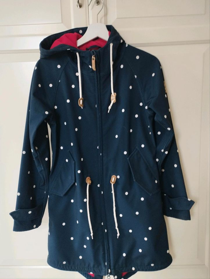 DERBE Softshell Mantel Jacke Gr. 36 blau Punkte dots in Genthin