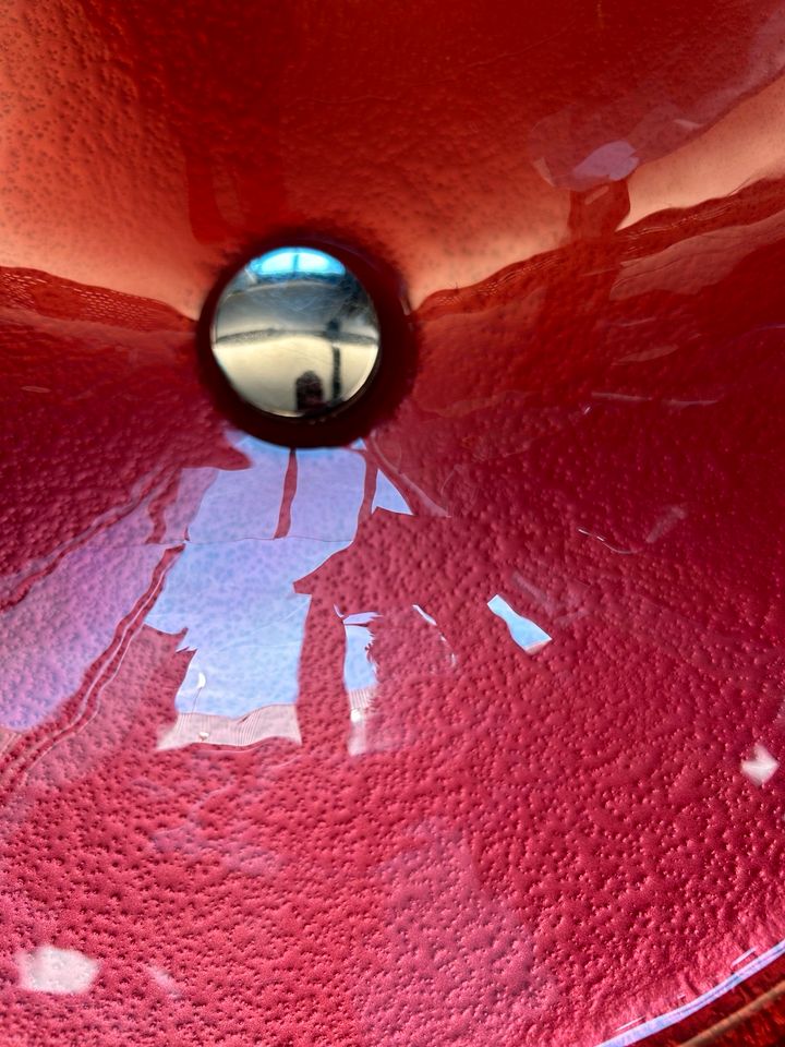 Glas Waschbecken Rot 45cm Durchmesser Design Runden in Mühlhausen im Täle