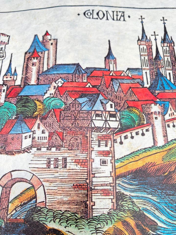 KÖLN GESAMTANSICHT COLONIA 1493 HARTMANN SCHEDEL KOLORIERTE LITHO in Berlin