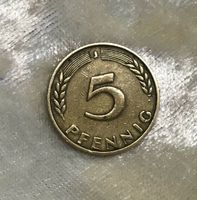 5 Pfennig Münze, 1949, J Hessen - Wetter (Hessen) Vorschau