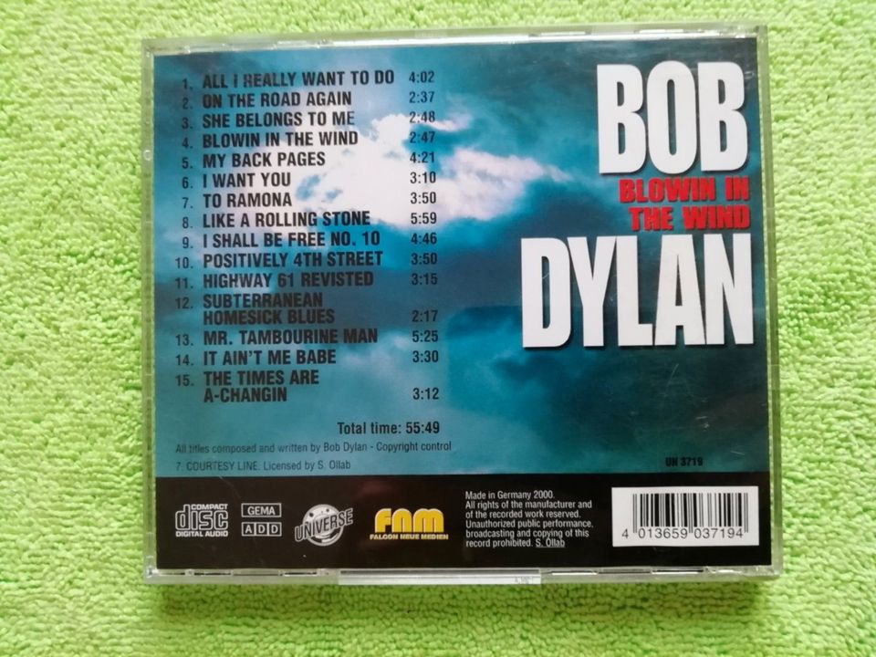 CD  "  Bob Dylan  "   Blowin In The Wind in Buggingen
