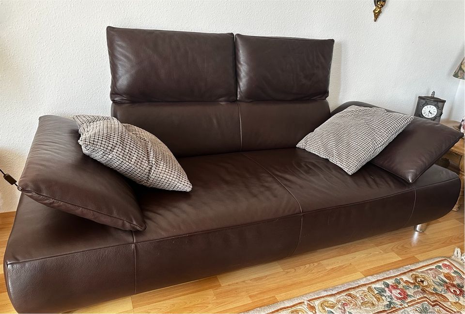 Echt Leder Sofa 2x dunkel braun in Berlin