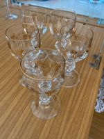 Schnaps Likör Glas Gläser DDR Retro 5 Stück goldrand Brandenburg - Guben Vorschau