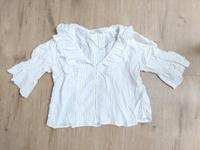 NEU Weiße Punkte Rüschkragen Bluse von Zara Premium, Gr. M Bayern - Ergoldsbach Vorschau