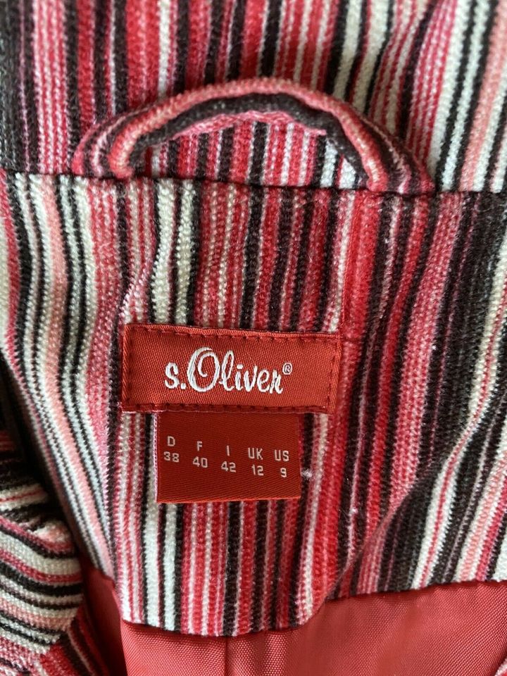 S. Oliver Sakko Jacket Blazer Gestreift Pink Gr. 38 wie neu in Düsseldorf