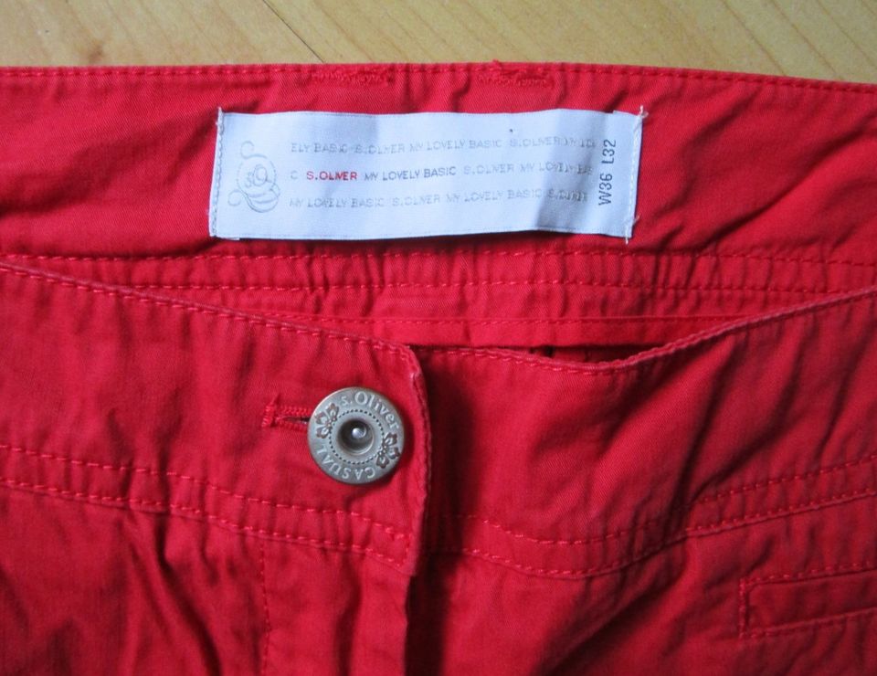 Leichte Sommerhose s.Oliver Rot Gr. 36 Hose Baumwolle in Monheim am Rhein