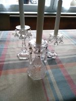 3 Tischleuchter aus Glas mit Glasanhängern je St 9€ Nordrhein-Westfalen - Nettetal Vorschau