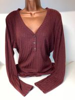 H&M Longsleeve Rippenshirt*Knopfleiste*bordeaux*Gr. XL (44)*Neu Nordrhein-Westfalen - Frechen Vorschau