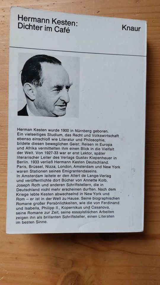 Hermann Kesten – Dichter im Cafe in Würzburg