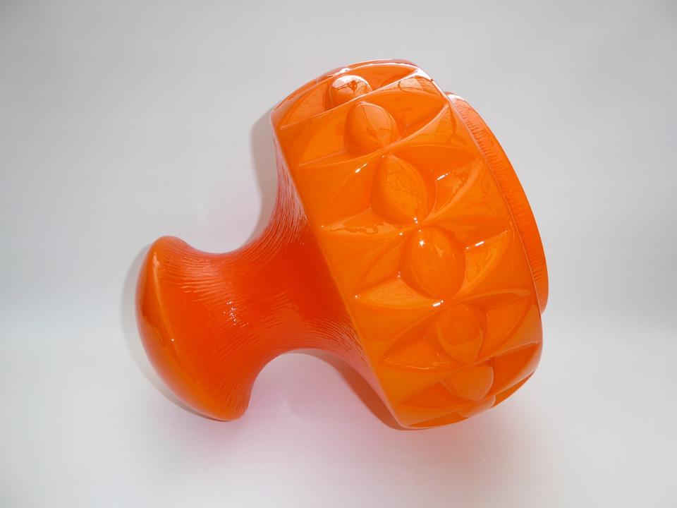 Lampenschirm, Peill & Putzler, 70er, Opal Glas, orange, space-age in Bruchweiler-Bärenbach