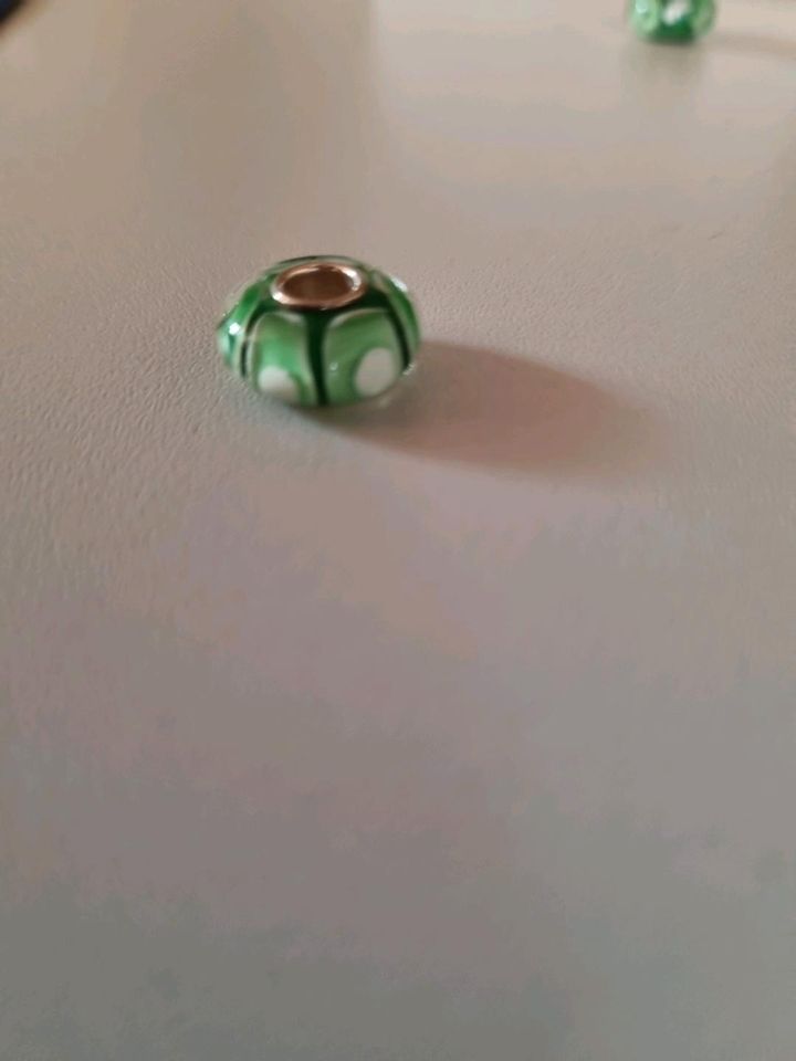 Charms Murano Glas Silber 925 für Pandora 4 x Charm grün *NEU* in Andernach