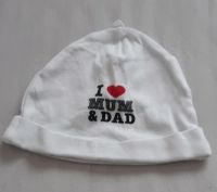 Dünne Mütze/ Beanie Gr. 56 von h&m "I ❤  Mum & Dad" Hessen - Ober-Ramstadt Vorschau