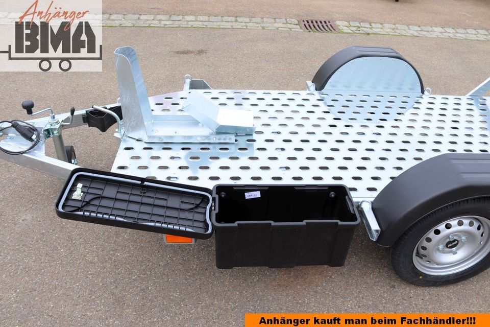 BMA Vezeko Motorrad Anhänger Motovan A08 750kg 248x107cm NEU +BOX in Tannheim