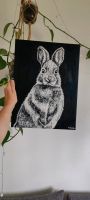 Kaninchen Hasenbild Tierbild Leinwand Malerei Keilrahmen Kunst Nordrhein-Westfalen - Oberhausen Vorschau
