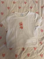 Weißes cropped tshirt mit Rose Print Baden-Württemberg - Oberkirch Vorschau