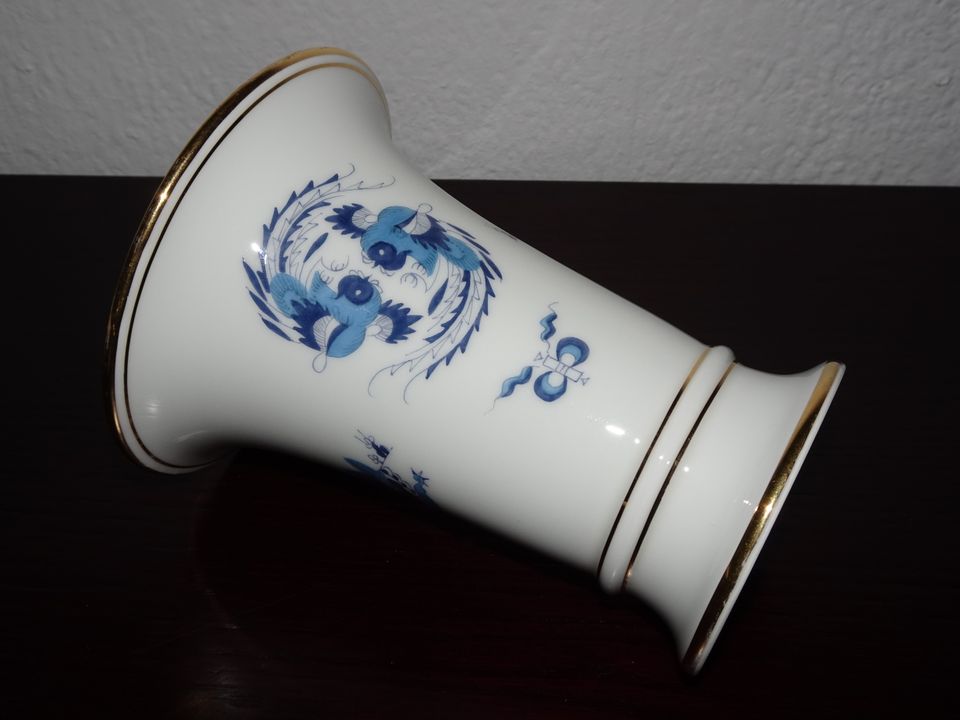 Meissen blauer Drache seltene Trompetenvase 14 cm 1.Wahl in Hamburg