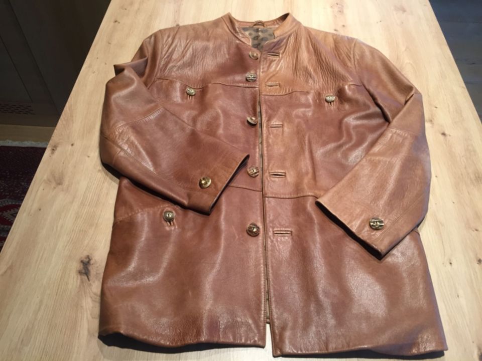 Herren Trachten Lederjacke Lammnappa Vintage Patina 50 L braun! in Parkstetten