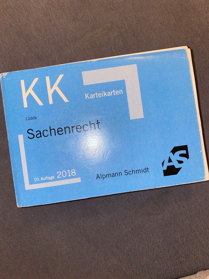 Karteikarten Alpmann, Schmidt, Sachenrecht, Lüdde 2018 10.Auflage in München