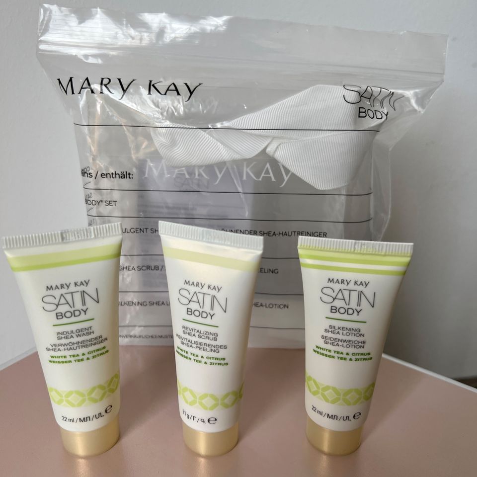 Mary Kay Satin Body Shea Wash Scrub Lotion Duschgel Bodylotion in Helvesiek