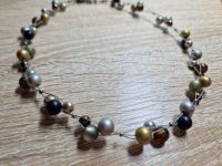 Halskette mit verschiedenen Perlen auf Metallschnüren Nordrhein-Westfalen - Viersen Vorschau