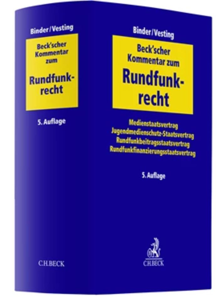 Binder/Vesting Beckscher Kommentar zum Rundfunkrecht 5. Aufl 2024 in Hamburg