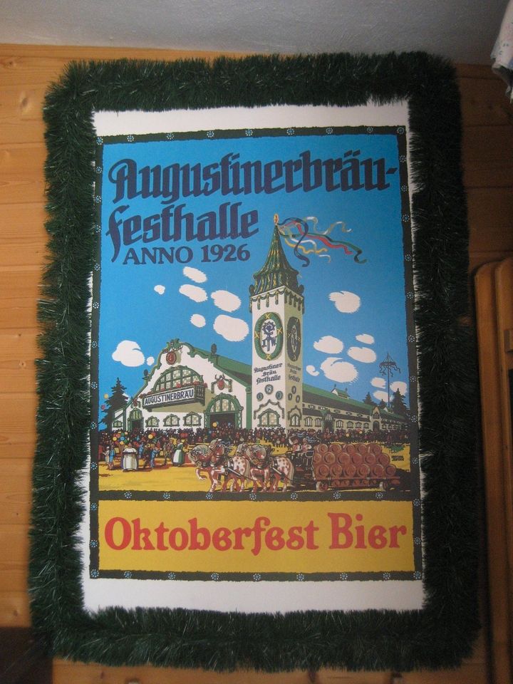 Augustiner Schild Poster Oktoberfest Halle Bier Bräu Brauerei in Ingolstadt