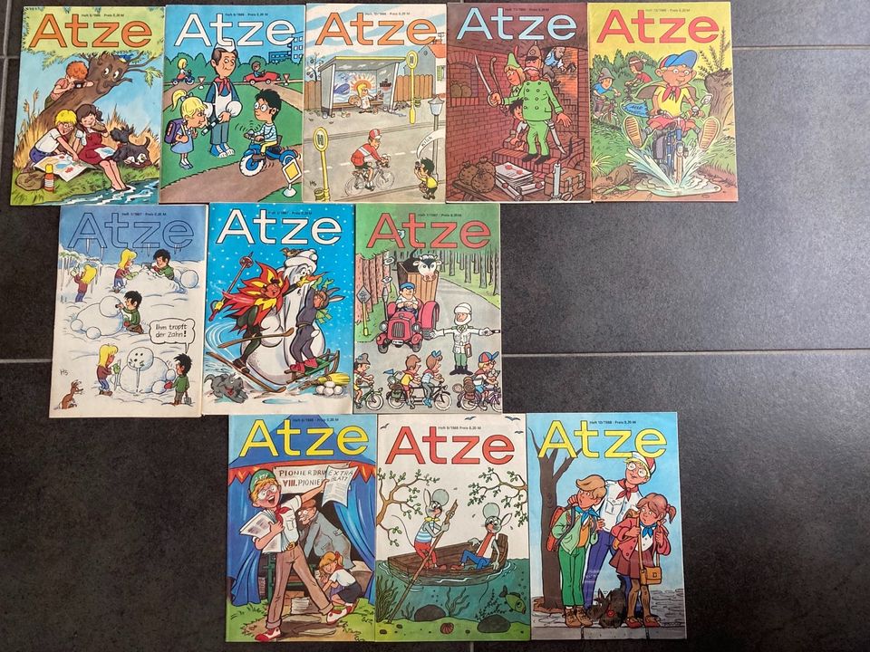Atze DDR Comic 11 Hefte 1986 bis 1988 gut erhalten in Rötha