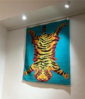Wunderschöner Tiger Teppich Pop Art handgeknüpft Wolle Türkis 70e Hamburg-Mitte - Hamburg Altstadt Vorschau