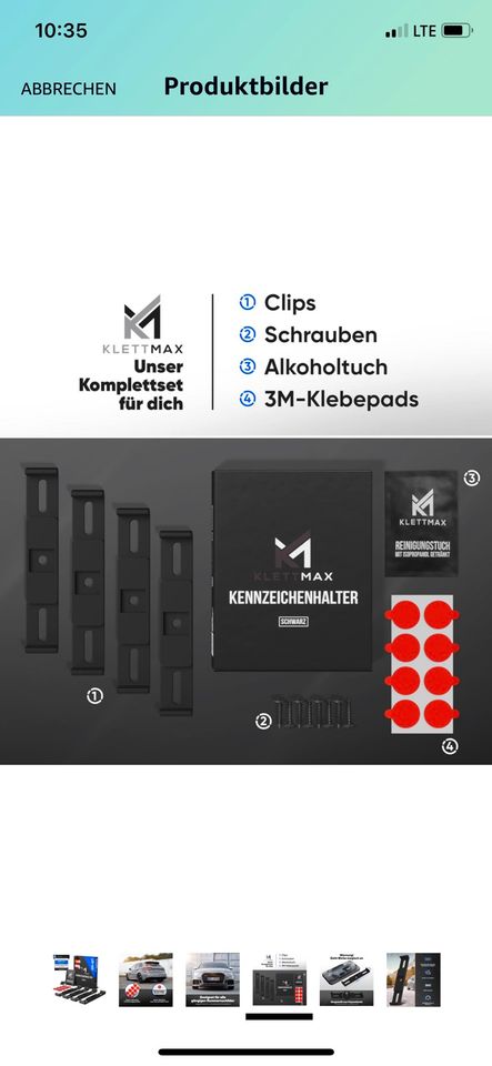 NEU! KLETTMAX Kennzeichen Halterung (rahmenlos) schwarz glänzend in Berlin  - Tempelhof, Tuning & Styling Anzeigen
