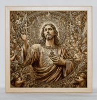 Wandbild Ikone Jesus Christos Brandmalerei 20x20cm Bild Niedersachsen - Bad Pyrmont Vorschau