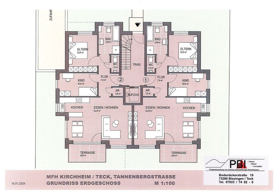 3,5 Zimmer, Eigentumswohnung im OG mit Aufzug im 6-FH Kirchheim unter Teck, Tannenbergstraße in Kirchheim unter Teck